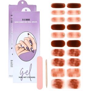 YUBBI Gellak Stickers - Gel Nail Wraps - Gelnagel Manicure - UV Nagelstickers - Red Haze