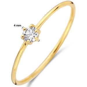 Ring Met Geboortesteen Wit Topaas April 14K Geelgoud