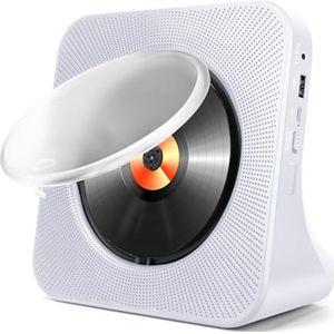 Draagbare CD-speler met Bluetooth en FM-radio, CD-muziekspeler met afstandsbediening, AUX & USB, stijlvolle decoratie voor thuis