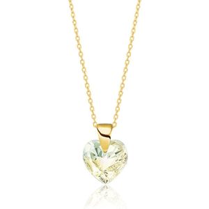 Montebello Ketting Amy KHG446 - Swarovski® Hart - 925 Zilver Verguld - Ø10mm - 45cm