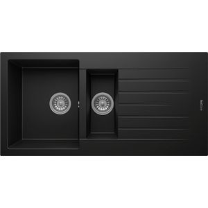 Realstone Graniet Spoelbak Keuken Zwart Inclusief Aansluitstukken