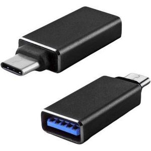 DW4Trading® USB C 3.1 male naar USB A 3.0 female adapter verloop zwart