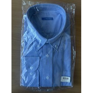 Giovanni Capraro 38-01 Heren Overhemd - Blauw Gestreept - Lange Mouw maat 46