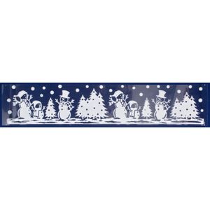 1x stuks velletjes kerst raamstickers sneeuw landschap 58,5 cm - Raamversiering/raamdecoratie stickers kerstversiering