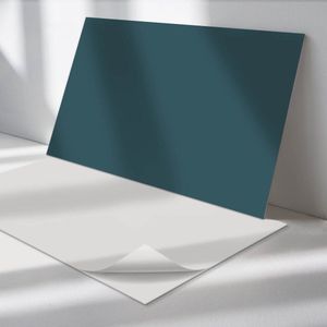 Wallfluent Vinyl Wandpaneel - Donkerblauwe kleur Zelfklevende Wandbekleding - 120 cm x 60 cm - Turkoois Vinyl Wandpaneel - 1 stuk - Rechthoekig Wandbekleding Vinyl - Patroon Wandpaneel - Wandpaneel PVC - Wandpaneel Keuken en Badkamer