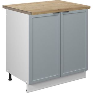 Vicco Fame-Line Keuken Wastafelkast – 80 cm , WB Eik Licht blauw-grijs , WB Eik