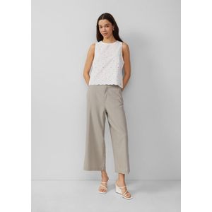 QS - Capri Broek - Grijs - Wide Leg - 7/8 Lengte - Mid Waist