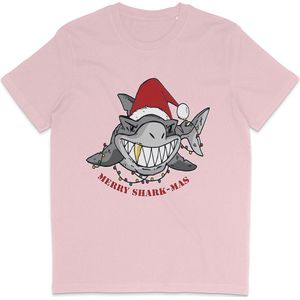 T Shirt Heren - Kerst - Korte Mouw - Roze - Maat L