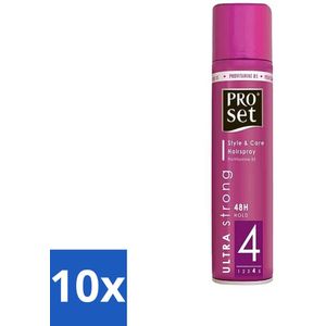 Proset - Haarspray - Ultra Sterk - 48 uur Werking - 250 ml - Bulkverpakking - 10 stuks