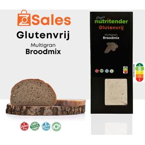 Nutritender Glutenvrije, Lactosevrije en Veganistische Multigrain Broodmix - 400 Gram - Glutenvrije Producten - Perfecte Mix van Smaak en Gezondheid - Guilt-Free en Ideaal voor Glutengevoeligheid