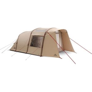 NOMAD® Dogon 4 TC Air Tent | Beige | Ademend katoen | Opblaasbaar frame | Ruim interieur | Verduisterde slaapruimtes | Grote deuren en ramen | Complete set | Reistas met wielen