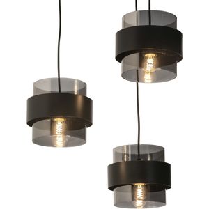 Lumidora Hanglamp 74712 - CASSIS - 3 Lichts - E27 - Zwart - Grijs - Metaal - ⌀ 41 cm