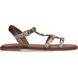 Sacha - Dames - Zilveren sandalen met goudkleurige details - Maat 41