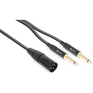 XLR - 6,3mm mono Jack splitterkabel - PD Connex XLR splitterkabel 1x XLR (m) - 2x 6,3mm mono jack (m) - 150cm