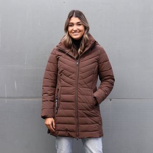 Luhta Dames Haukkala Coat Chocolate Brown