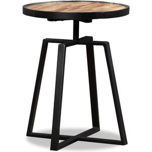 vidaXL - Bijzettafel - rond - massief - gerecycled - teakhout