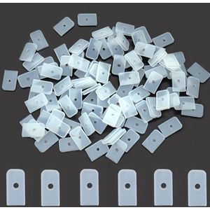 100 stuks siliconen eindkappen voor bruiloftsjurken - naaistaafjes ter ondersteuning en vormgeving van kledingstukken - korset- en shapewear-bandjes (wit, 8 mm)