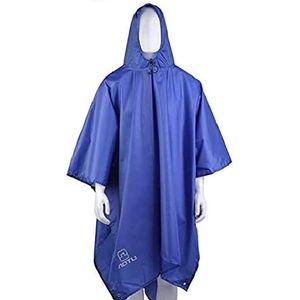 3-in-1 uniseks regenponcho, regenjas, poncho, regencape, mat, rugzakhoes voor volwassenen (blauw)