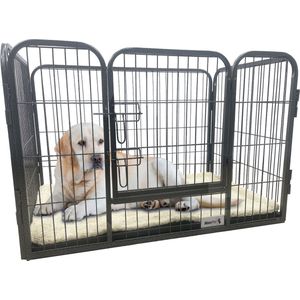 MaxxPet Puppyren - Hondenbench - Puppykennel - Hondenren - 109x74x71 cm - Zwart - Incl. Plaid