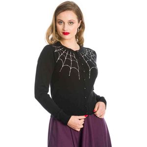 Banned - UNDER HER WEB SPELL Cardigan - S - Zwart/Wit