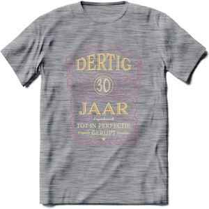 30 Jaar Legendarisch Gerijpt T-Shirt | Oud Roze - Ivoor | Grappig Verjaardag en Feest Cadeau Shirt | Dames - Heren - Unisex | Tshirt Kleding Kado | - Donker Grijs - Gemaleerd - M
