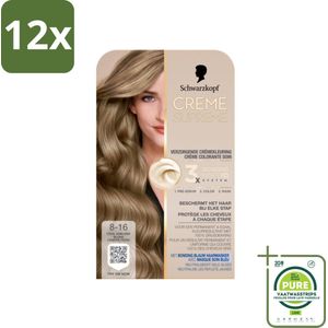 Schwarzkopf - Haarkleuring - Creme Supreme 8-16 - Cool Asblond - 245g - Voordeelverpakking - 12 stuks - Blond haar - Asblond