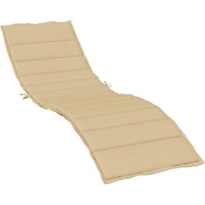 vidaXL - Ligbedkussen - 200x60x4 - cm - stof - gemêleerd - beige