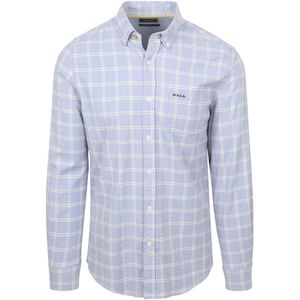 NZA - Blauw - Katoenen Stretch Overhemd - Lange Mouwen - Regular Fit