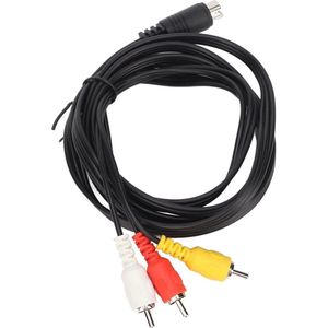 Geluid Video Composite Kabel 5.9ft Mini DIN Naar 3 Kabel Helder Signaal Flexibel Plug and Play Male naar Male PVC Draad Vernikkeld voor Projector