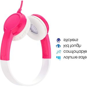 Koptelefoon kinderen met draad - Kinderkoptelefoon - Bedrade hoofdtelefoon - Veilig volume - School - Tablet - Laptop - Reizen - Muziek luisteren