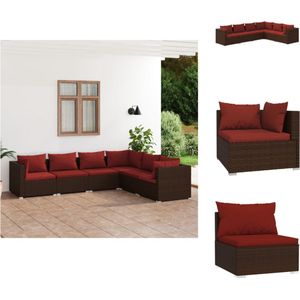 vidaXL Loungeset Bruin - Modulair Tuinmeubel - PE-rattan - Waterdicht - Comfortabele kussens - Montage vereist - Inclusief 3 hoekbanken - 3 middenbanken - 6 zitkussens en 9 rugkussens - Tuinset