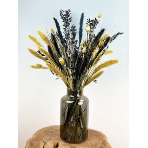 Droogbloemen boeket ""Golden Ely"" inclusief vaas | 70cm | Chique en Sfeervol | Een perfecte en stijlvolle toevoeging op jouw interieur