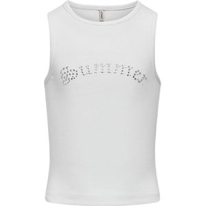 ONLY KOGMILLA S/L SHORT TANK TOP BOX JRS Meisjes Top - Bright WhitePrint:Summer - Maat 122/128