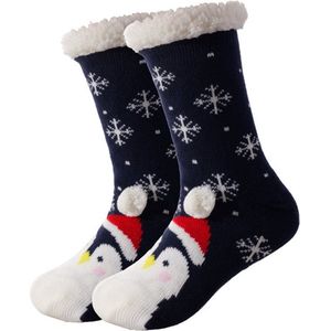 Cozy socks dark blue with penguin - one size