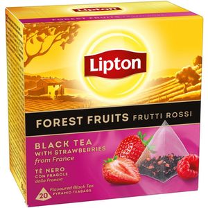 Lipton Forest Fruit Tea - 80 Theezakjes Piramid - Zwarte Thee Bosvruchten - 4 x 20 Zakjes - Voordeelverpakking