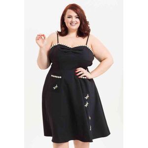 Voodoo Vixen - Vixen Curve Bee Flare jurk - 4XL - Zwart