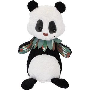 Les Deglingos Knuffel Panda Zwart/wit 35 Cm