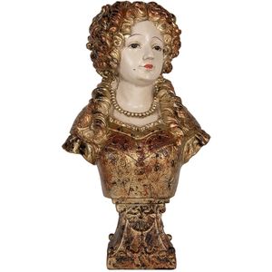 Clayre & Eef Decoratie Beeld Vrouw 18x12x30 cm Beige Kunststof
