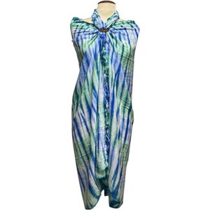 Sarong / pareo - Strandkleding wikkelrok / strandjurk - Groene tie dye