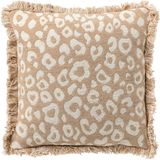 Dutch Decor LILO - Sierkussen 45x45 cm - 100% katoen - panterprint - Pumice Stone - beige - Inclusief binnenkussen