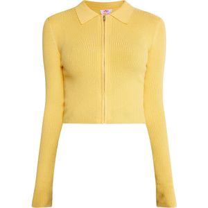 myMo - Kort Vest - Zwart - Ribgebreide Look