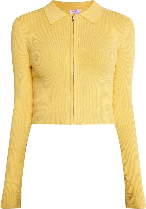 myMo - Kort Vest - Zwart - Ribgebreide Look