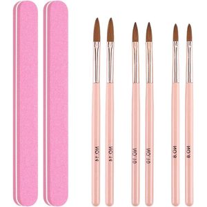 ByShane - 6-delige set nagelstiften en nagelvijlen met nagelborstel - Herbruikbaar - DIY nagelkunst - Nagelschildersgereedschap