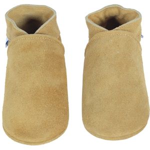 Beige Suède babyslofjes van Baby-Slofje - Unisex - Effen maat 16/17