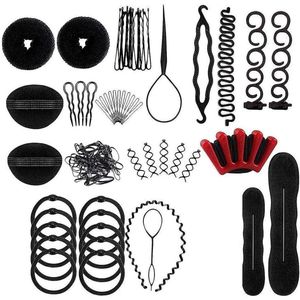 40-delige haar styling set voor het creëren van unieke kapsels - doe-het-zelf accessoires voor haarstyling - spiraalvormige haarvlecht tool.