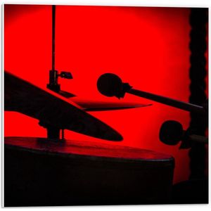 Forex - Drumstel met Rood Licht - 50x50cm Foto op Forex