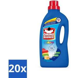 20 x Omino Bianco - Color+ - Wasmiddel - Tot 72h Parfum - Gekleurde Was - 37 Wasbeurten - Kleurbehoud - Wasmiddel - Frisheid - Wasbeurten - Kleurverlies