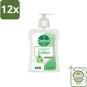 Dettol - Handzeep - Hydrate - Aloë Vera & Bamboe - 250 ml - Voordeelverpakking - 12 stuks - Aloë Vera - Bamboe