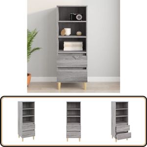 vidaXL Hoge Kast - 40x36x110 cm - Grijs Sonoma Eiken Bijzettafel - Houten Kast - Grijze Kast - Salontafel - Opslagoplossing