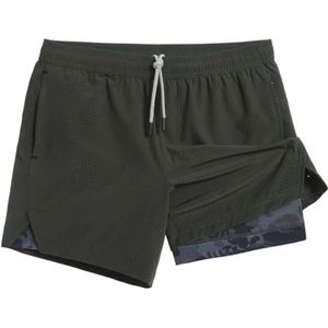 Heren hardloopbroek 2-in-1 met telefoonzak, sneldrogend en 4-weg stretch voor fitness en training